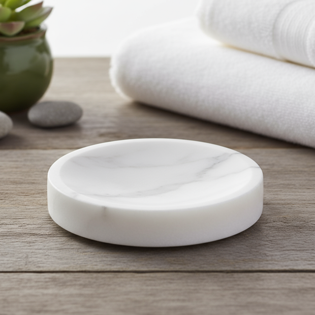 Eterna Round Marble Soap Dish
