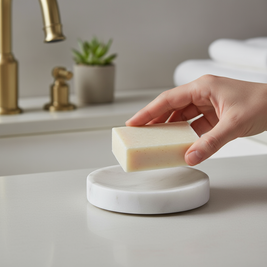 Eterna Round Marble Soap Dish