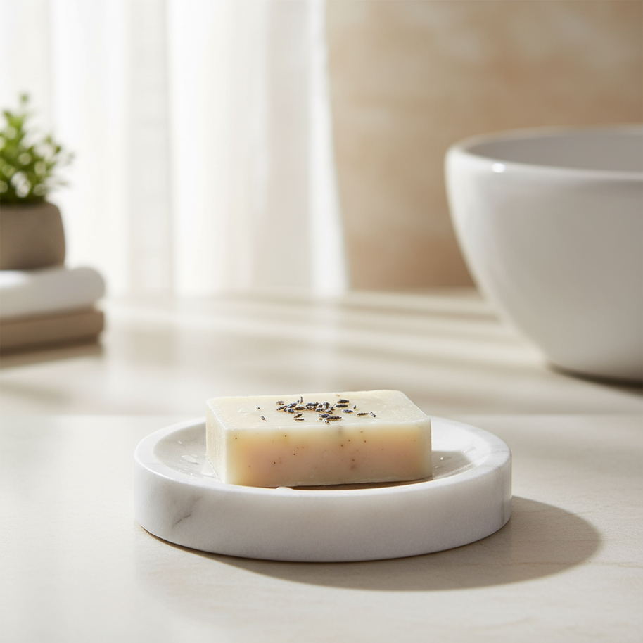 Eterna Round Marble Soap Dish