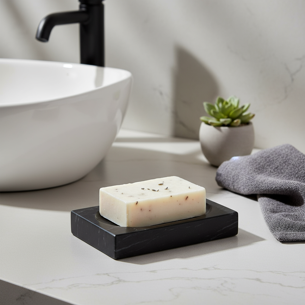 Artisan Marble Soap Dish – Solid Stone Luxury