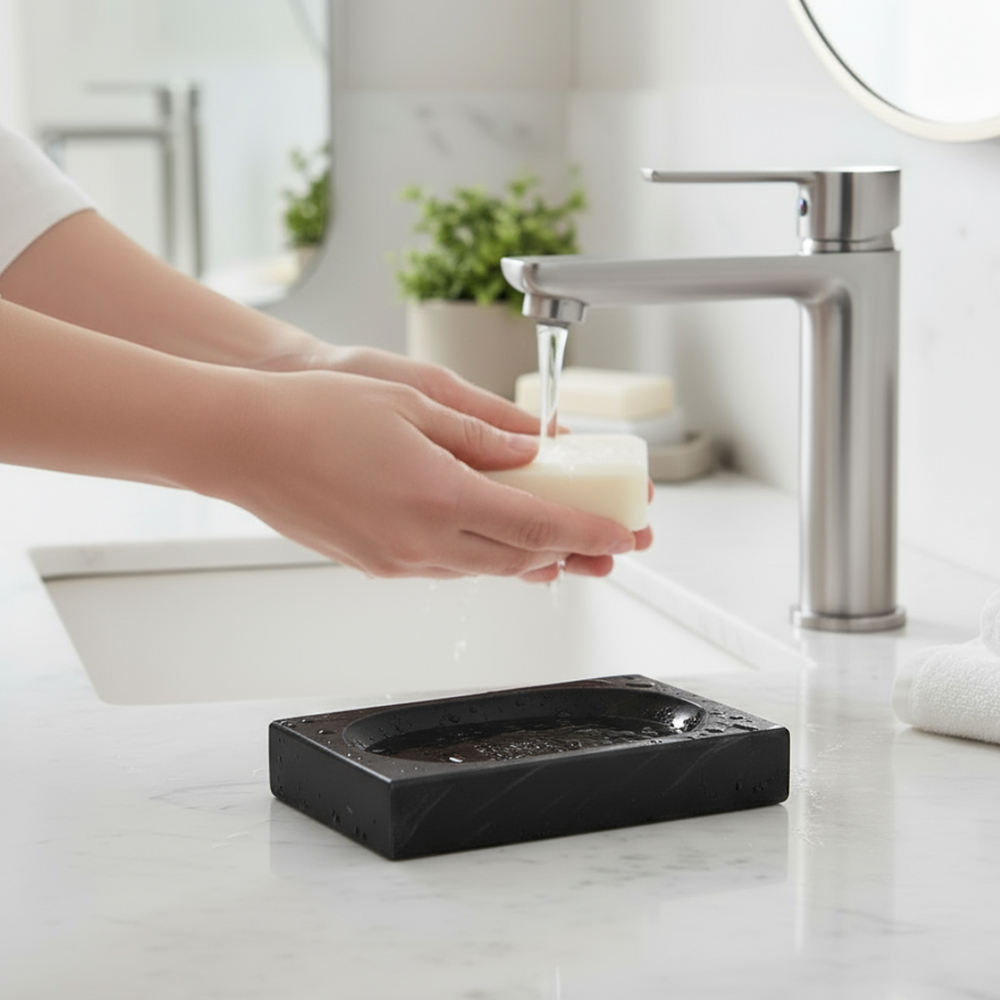 Artisan Marble Soap Dish – Solid Stone Luxury