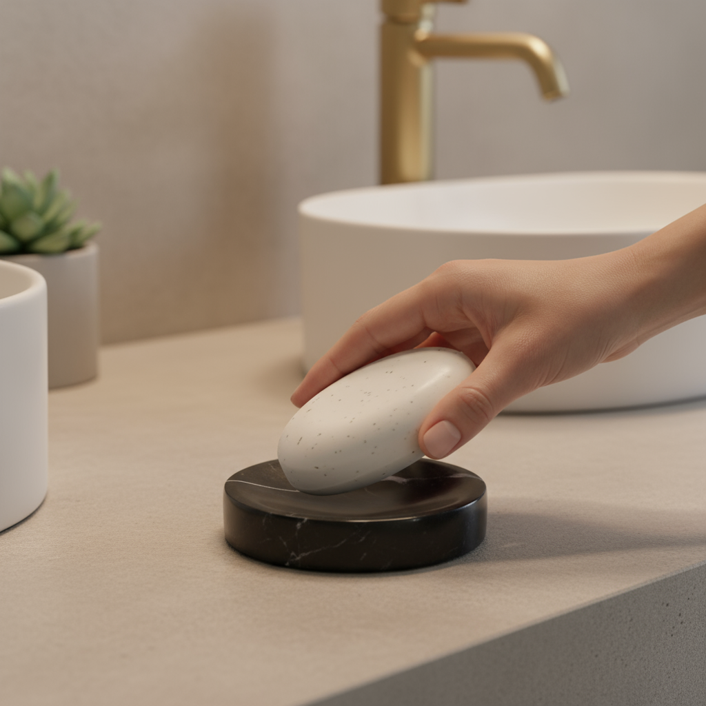 Eterna Round Marble Soap Dish