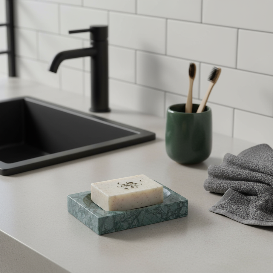 Artisan Marble Soap Dish – Solid Stone Luxury