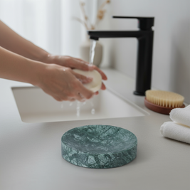 Eterna Round Marble Soap Dish