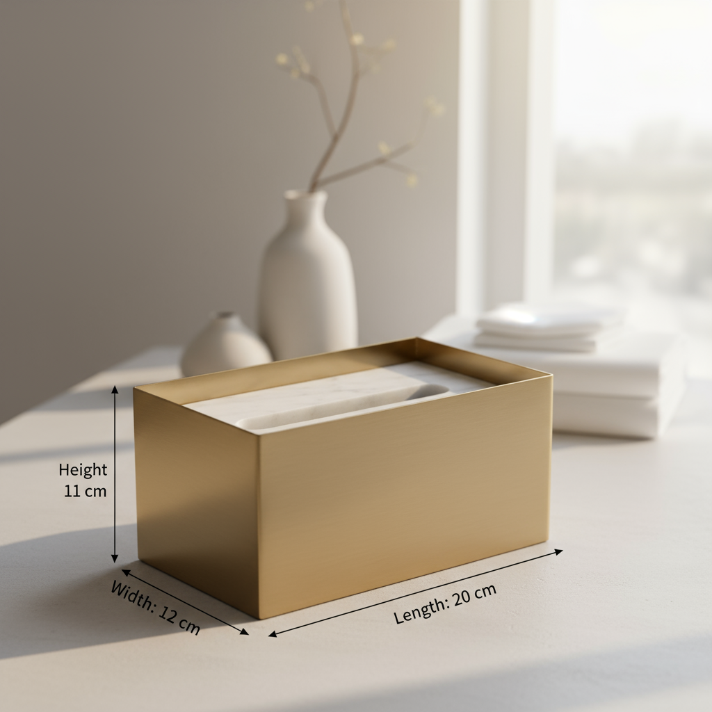 Cavere Marble & Metal Tissue Box