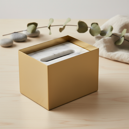 Veyra Marble & Metal Tissue Box