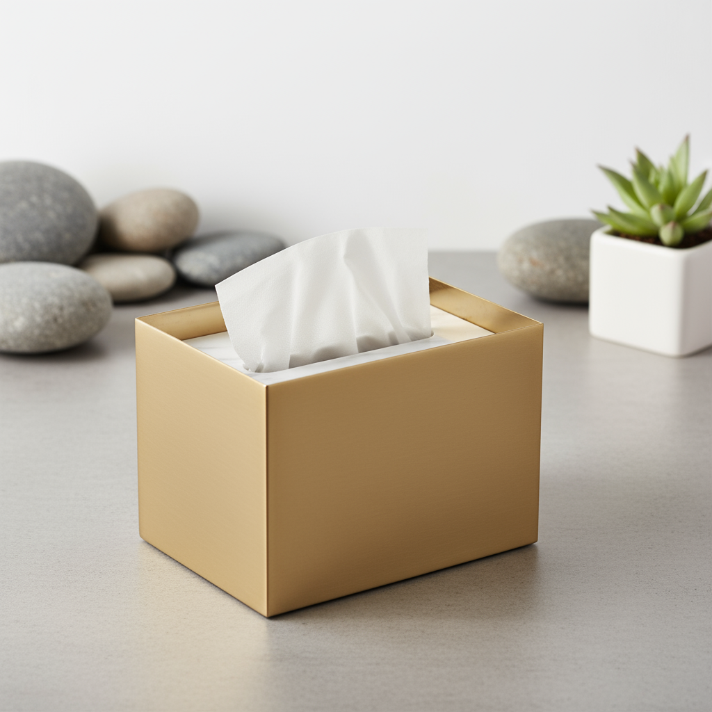 Veyra Marble & Metal Tissue Box