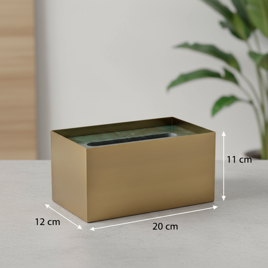 Cavere Marble & Metal Tissue Box