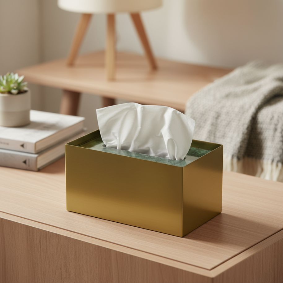 Cavere Marble & Metal Tissue Box