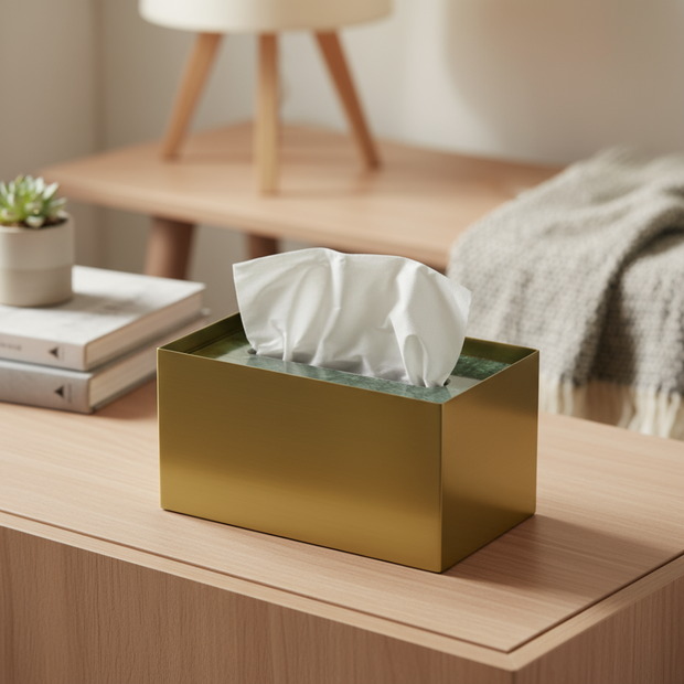 Cavere Marble & Metal Tissue Box
