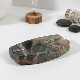 Luxury Marble Ashtray – 1.3kg Solid Stone with Hand-Carved Channels