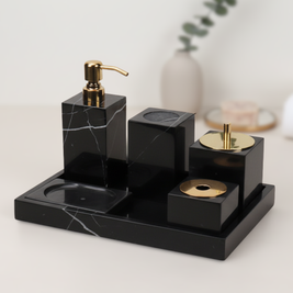 Luxury 6-Piece Marble Bathroom Set – Solid Stone