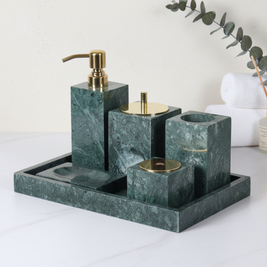 Luxury 6-Piece Marble Bathroom Set – Solid Stone