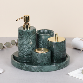 Luxury 6-Piece Marble Bathroom Set – Solid Stone
