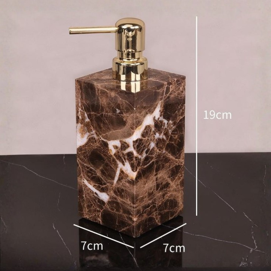 Noiré Dark Emperador Marble Bathroom Set