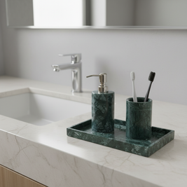 Caldera Green Marble Bathroom Set