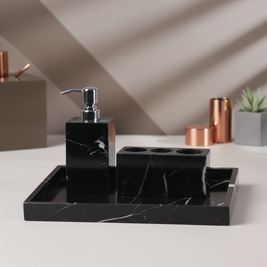 Valdoro Black Marble Bathroom Set