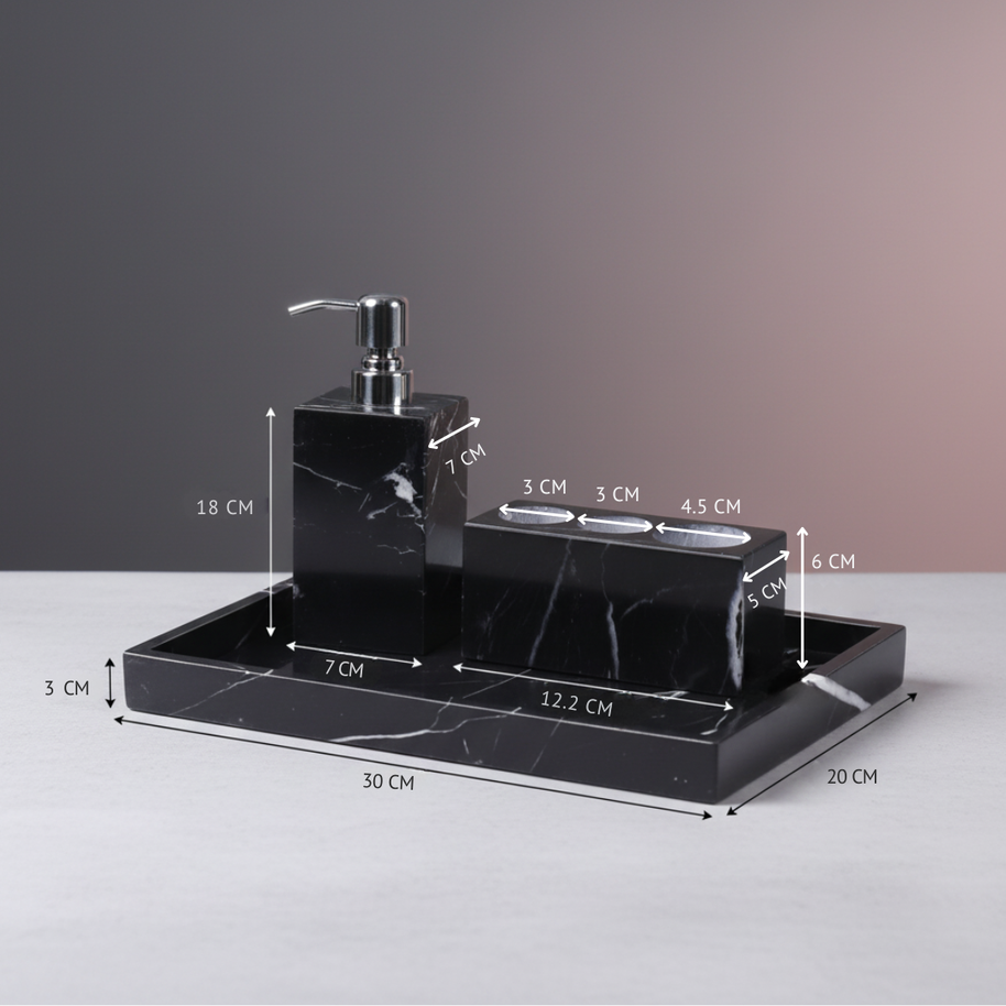 Valdoro Black Marble Bathroom Set