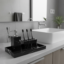 Valdoro Black Marble Bathroom Set