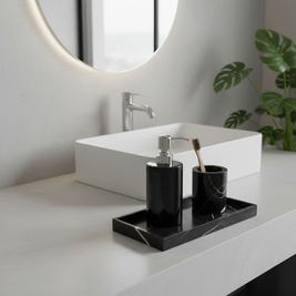 Noirora Black Marble Bathroom Set