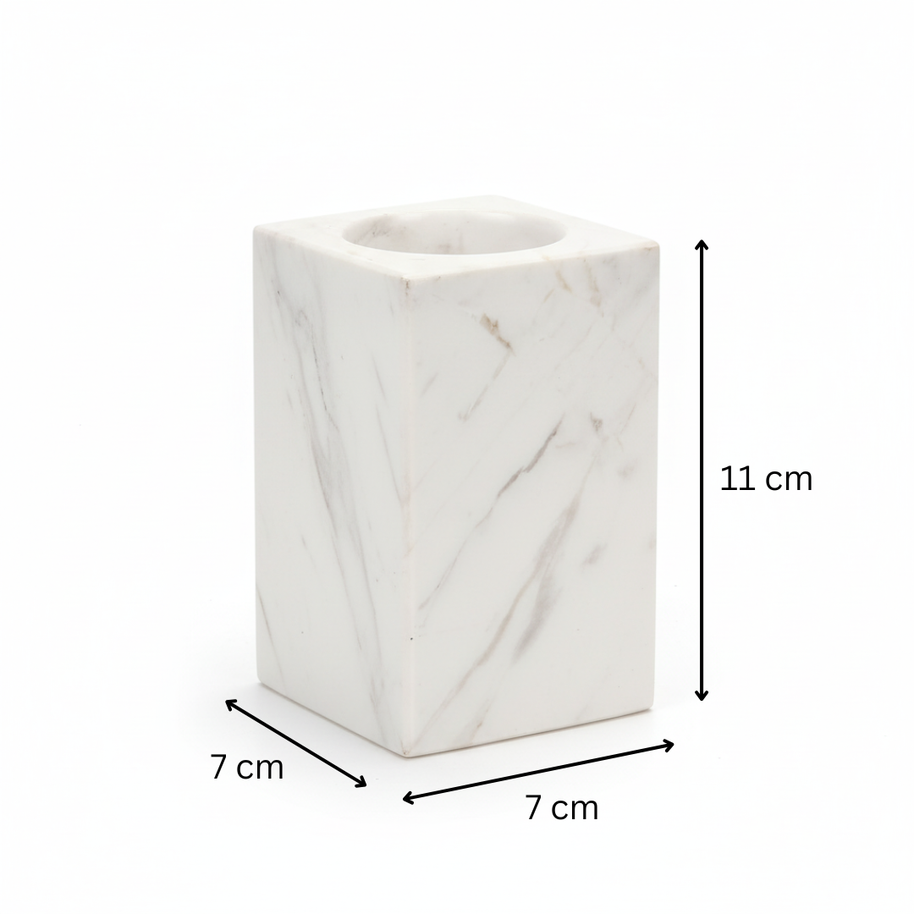 Calviera White Marble Bathroom Set