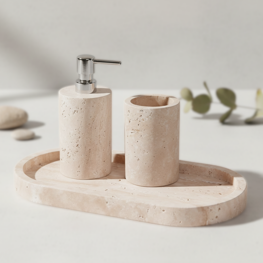 Aterno Travertine Marble Bathroom Set