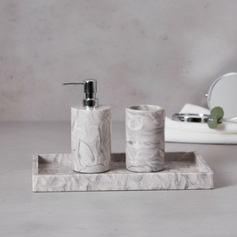 Ornella Grey Fossil Marble Bathroom Set