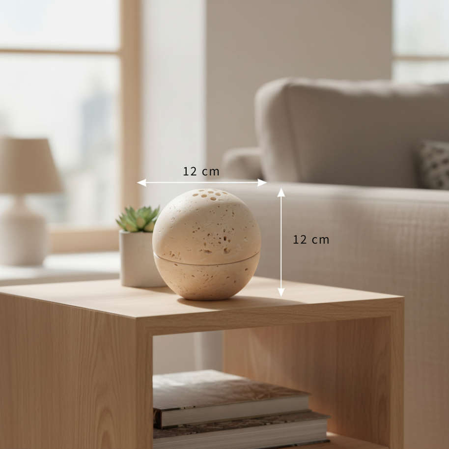 Auralis Stone Sphere Incense Holder