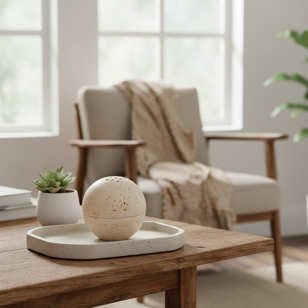 Auralis Stone Sphere Incense Holder