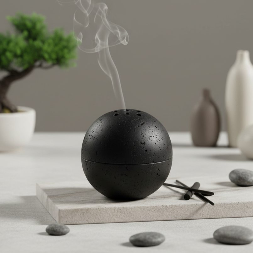 Auralis Stone Sphere Incense Holder