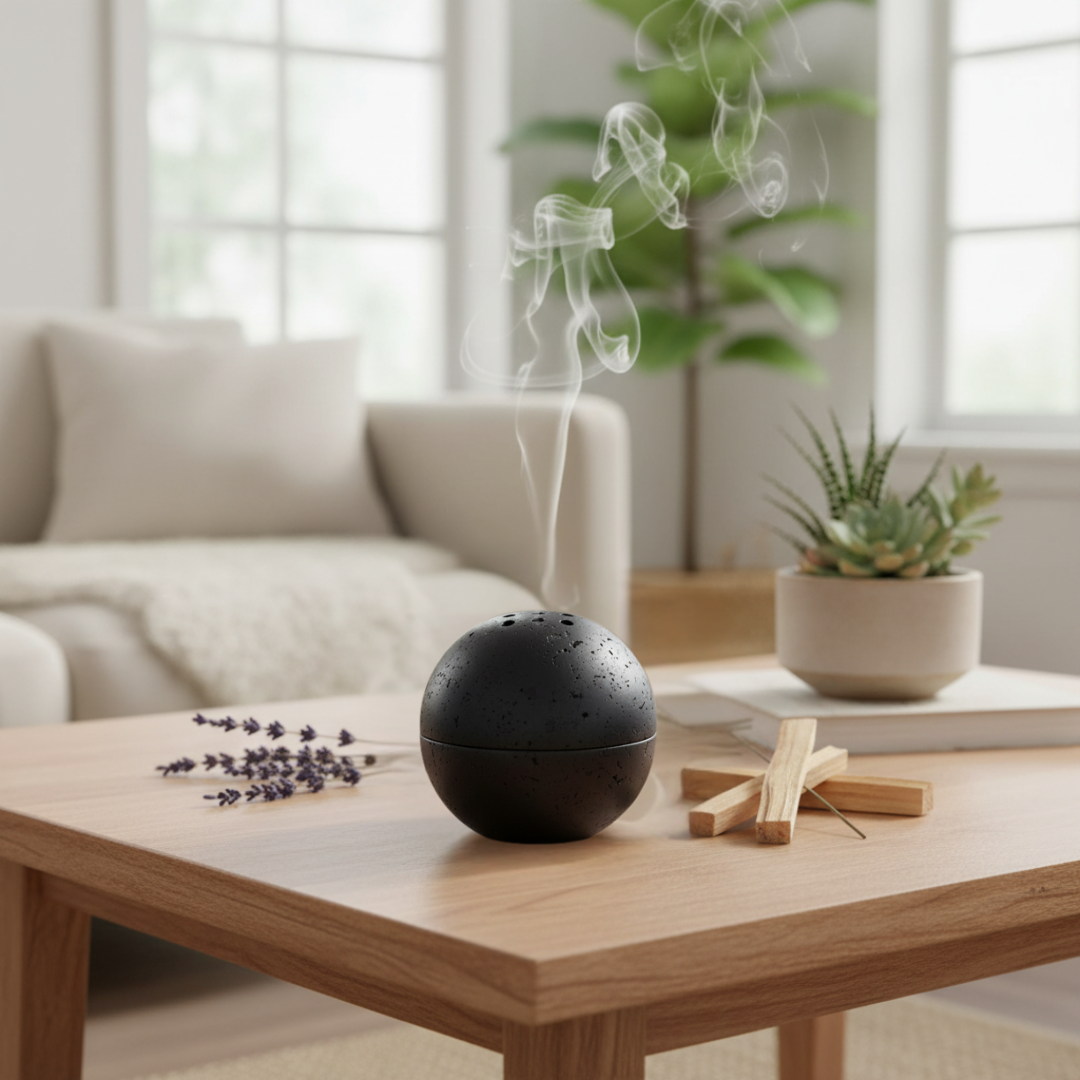 Auralis Stone Sphere Incense Holder