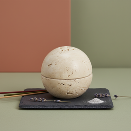 Auralis Stone Sphere Incense Holder