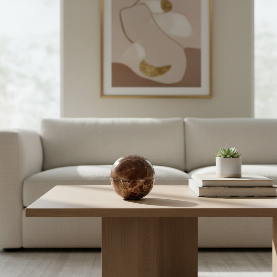 Virella Marble Sphere Incense Holder