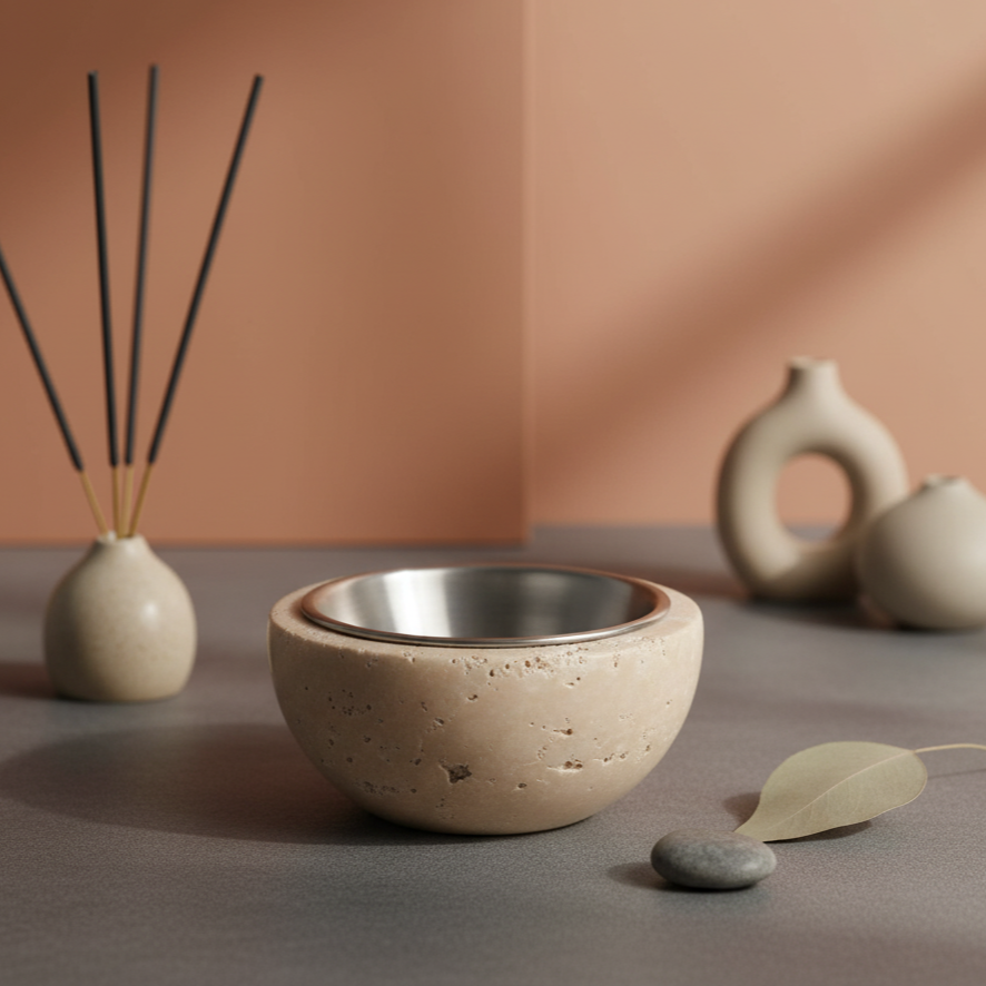 Arvion Stone Incense Bowl