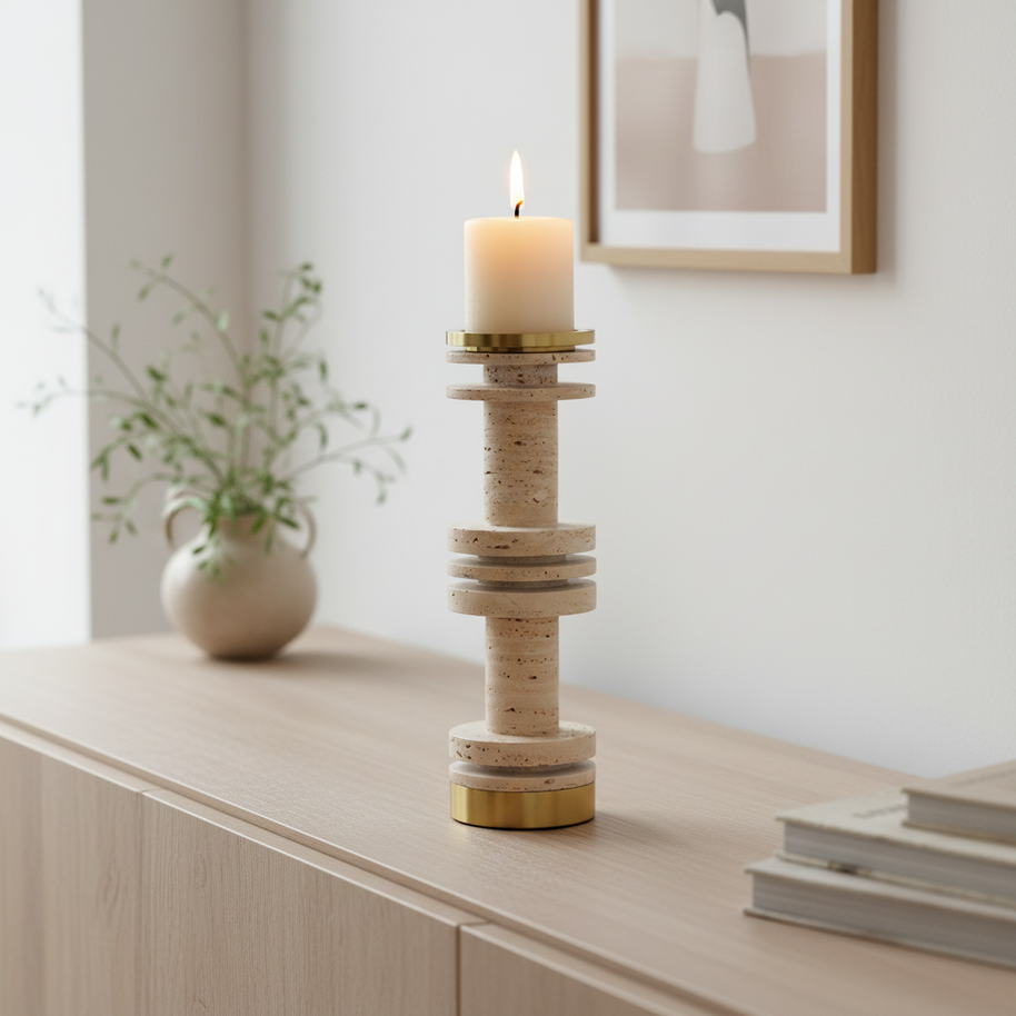 Ravena Solid Stone Candle Holder