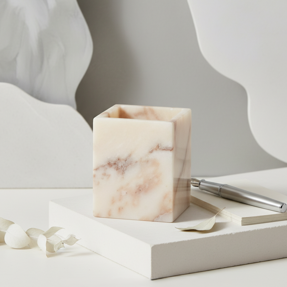 Arezzo Marble Stone Pen Holder