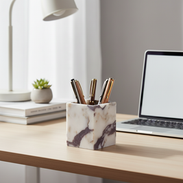 Arezzo Marble Stone Pen Holder
