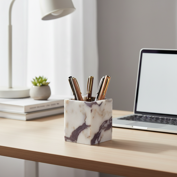 Arezzo Marble Stone Pen Holder