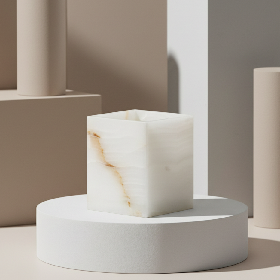 Arezzo Marble Stone Pen Holder