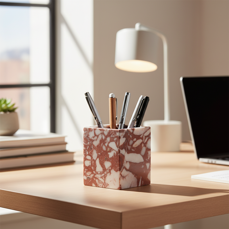 Arezzo Marble Stone Pen Holder