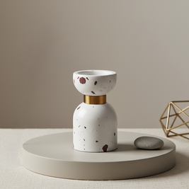 Luna Terrazzo Marble Candle Holder