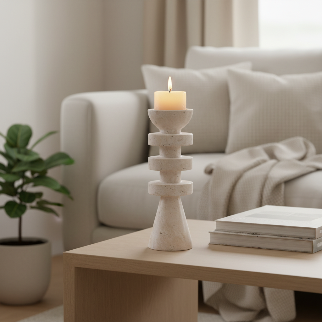 Capri Tiered Marble Candle Holder