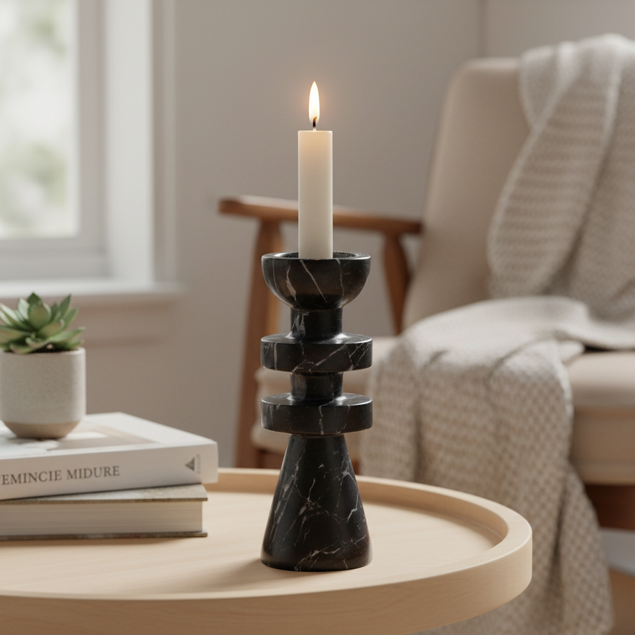 Capri Tiered Marble Candle Holder