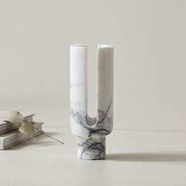 Vega Sculpted Marble Candle Holder