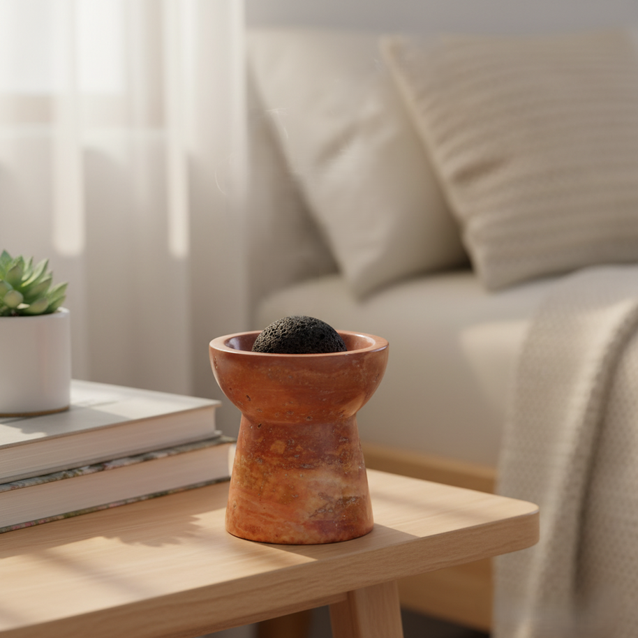 Solora Marble Aromatherapy Cup – Solid Stone with Lava Core