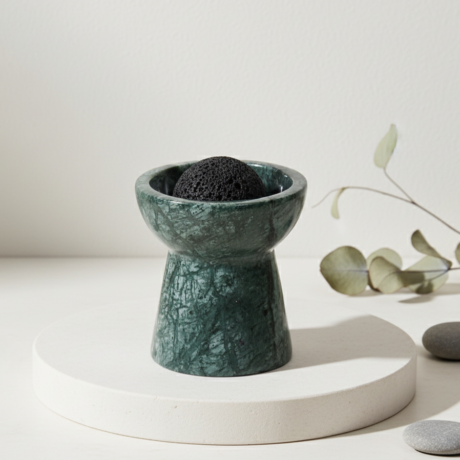 Solora Marble Aromatherapy Cup – Solid Stone with Lava Core
