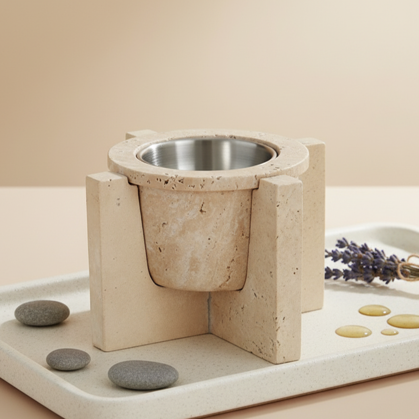 Ortona Marble Aromatherapy Cup – 1kg Solid Stone