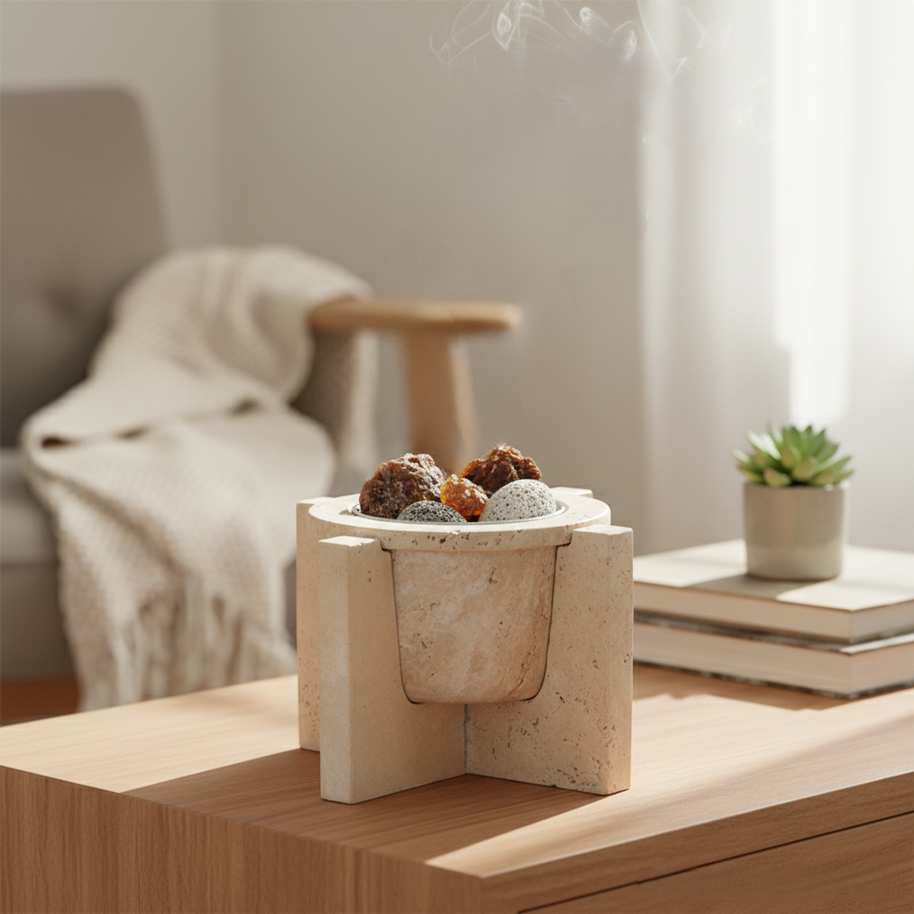 Ortona Marble Aromatherapy Cup – 1kg Solid Stone