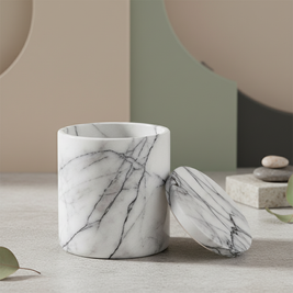 Celestia Solid Marble Aromatherapy Jar - 10 × 13 cm