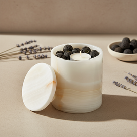 Celestia Solid Marble Aromatherapy Jar - 10 × 13 cm